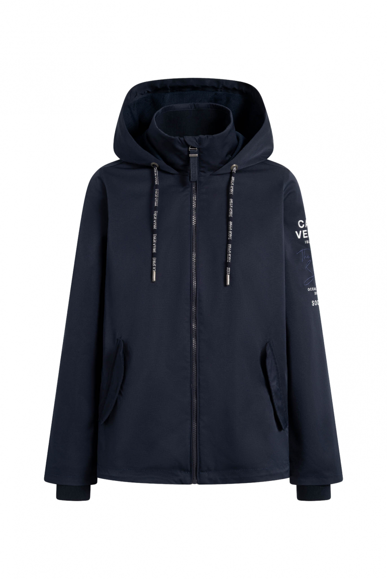 Kurzjacke mit Kapuze und Artworks blue navy