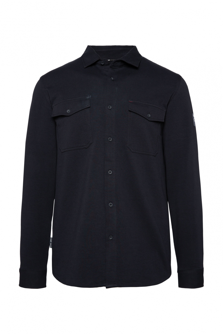 Langarmhemd mit Klappentaschen blue navy
