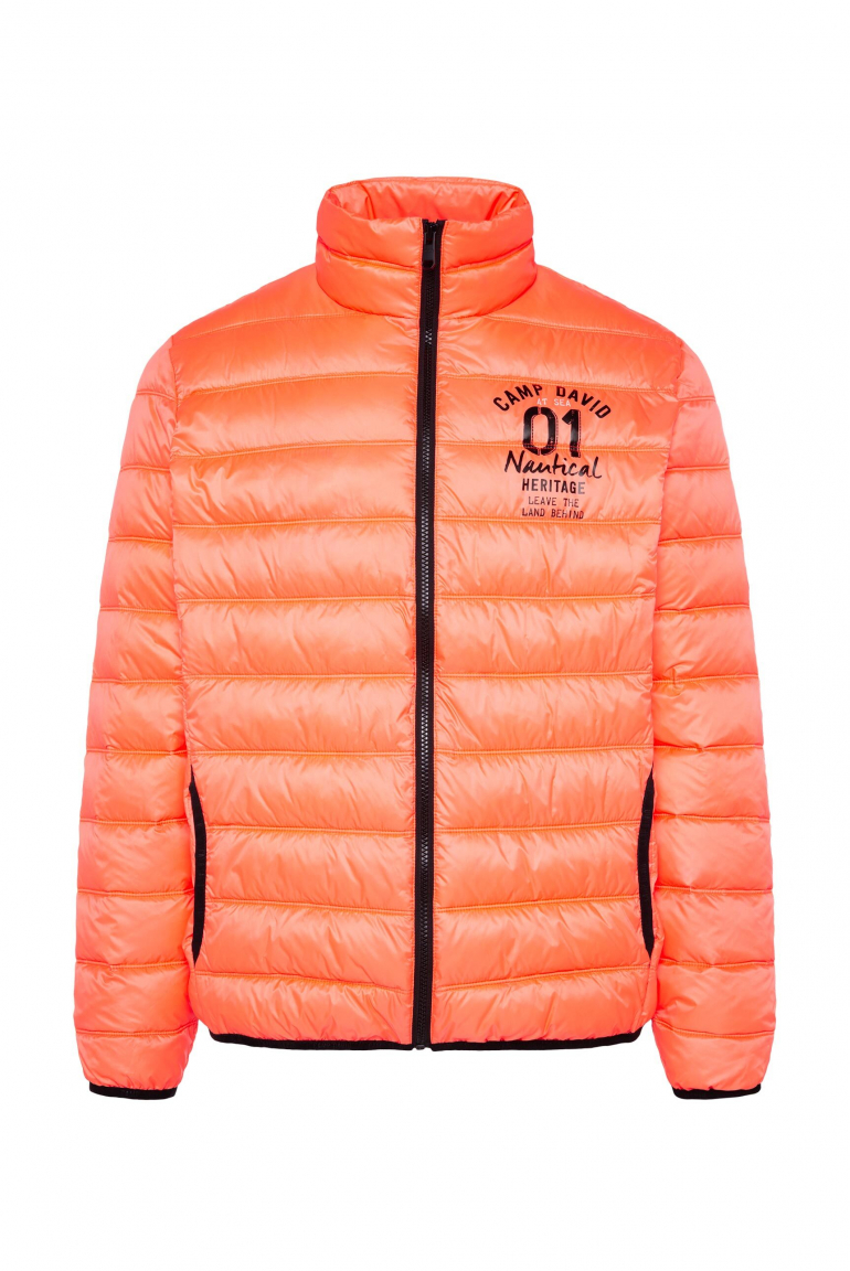 Leichte Steppjacke mit Rücken-Print speed orange neon