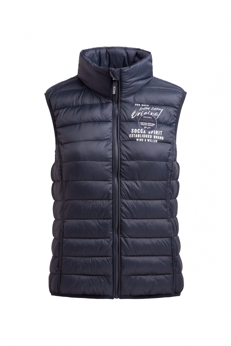 Leichte Steppweste mit Prints und Patch blue navy
