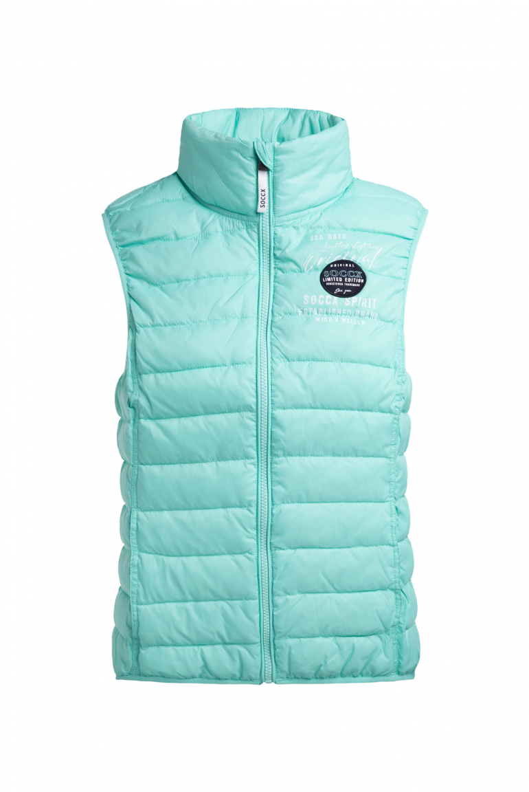 Leichte Steppweste mit Prints und Patch new aqua