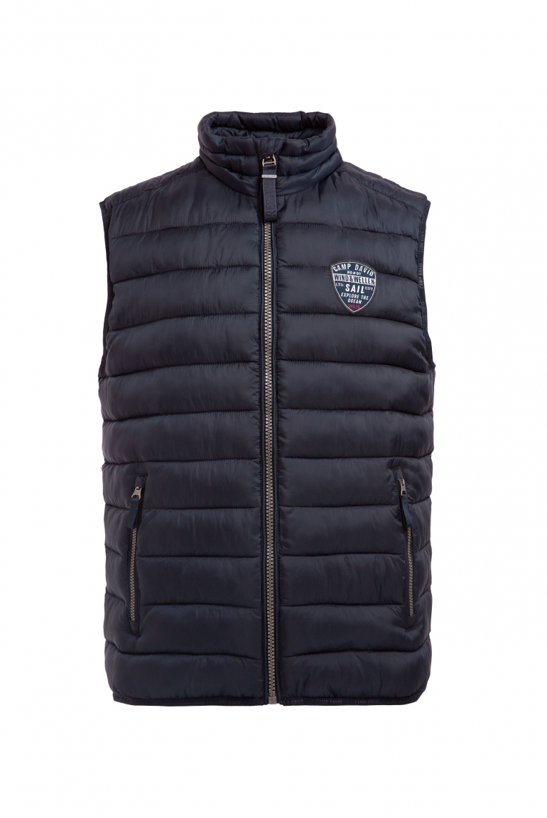 Leichte Steppweste mit Rücken-Print blue navy