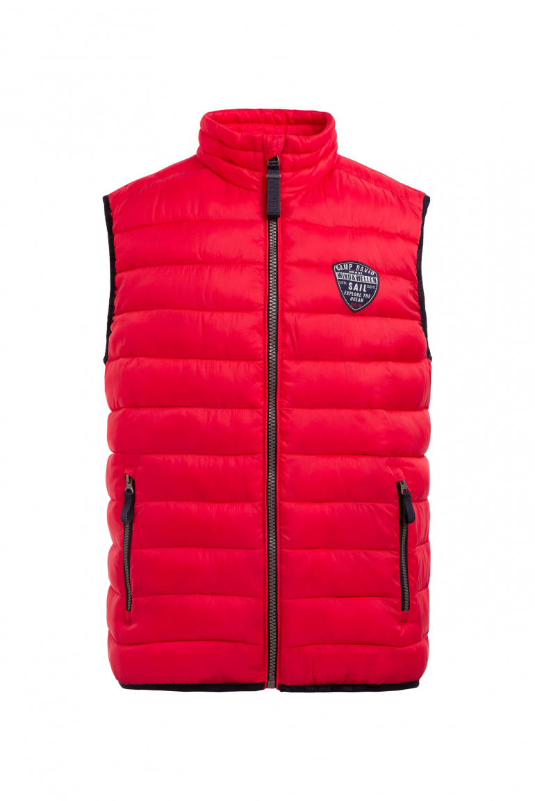 Leichte Steppweste mit Rücken-Print summer red