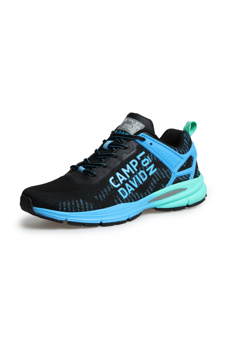 Leichter Sneaker im Knit-Design mit Logo Artwork power blue