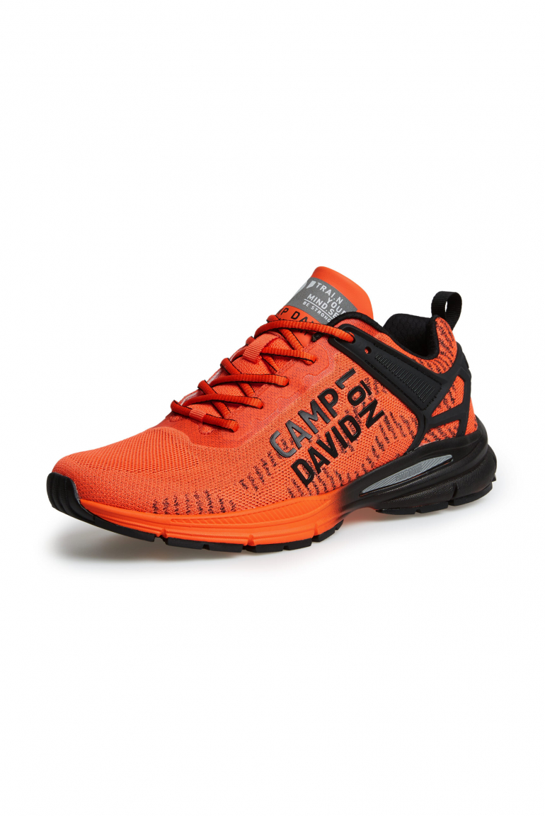 Leichter Sneaker im Knit-Design mit Logo Artwork signal orange