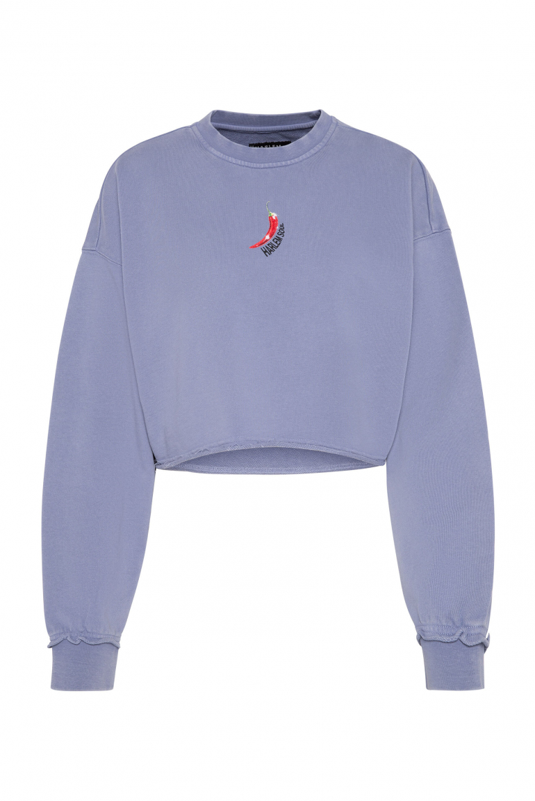 LO-LA Cropped Sweatshirt printed violet