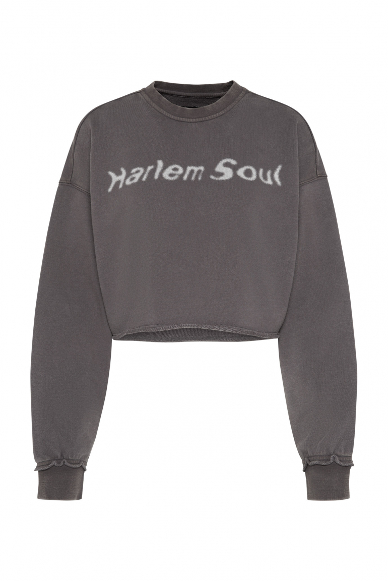 LO-LA Cropped Sweatshirt printed asphalt