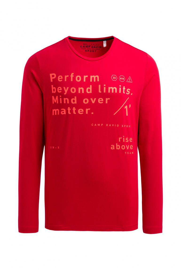 Longsleeve mit Folienprint bright red