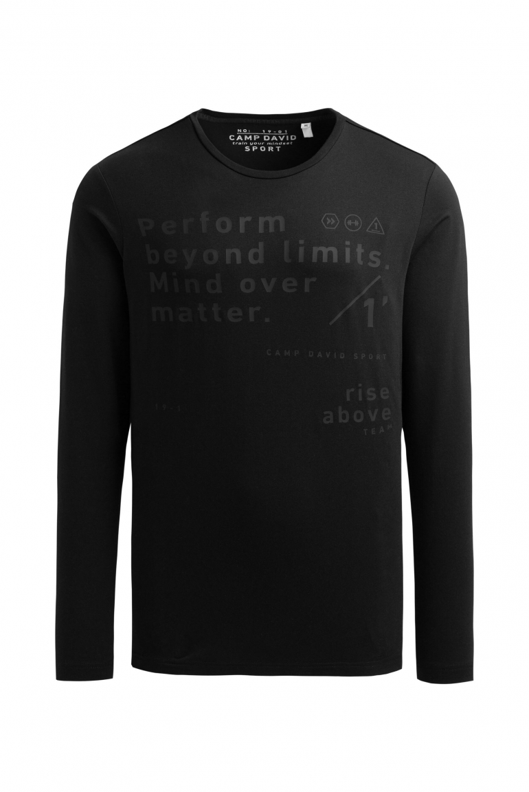 Longsleeve mit Folienprint black