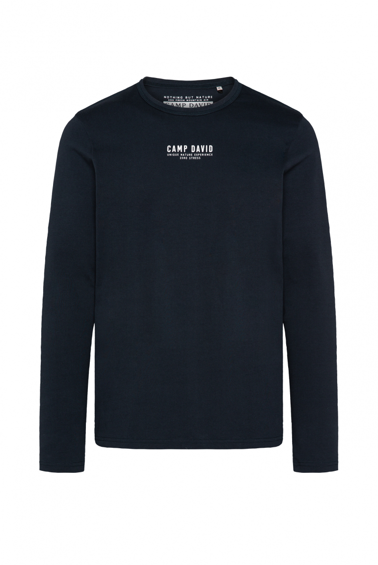 Longsleeve mit Logo Print blue navy