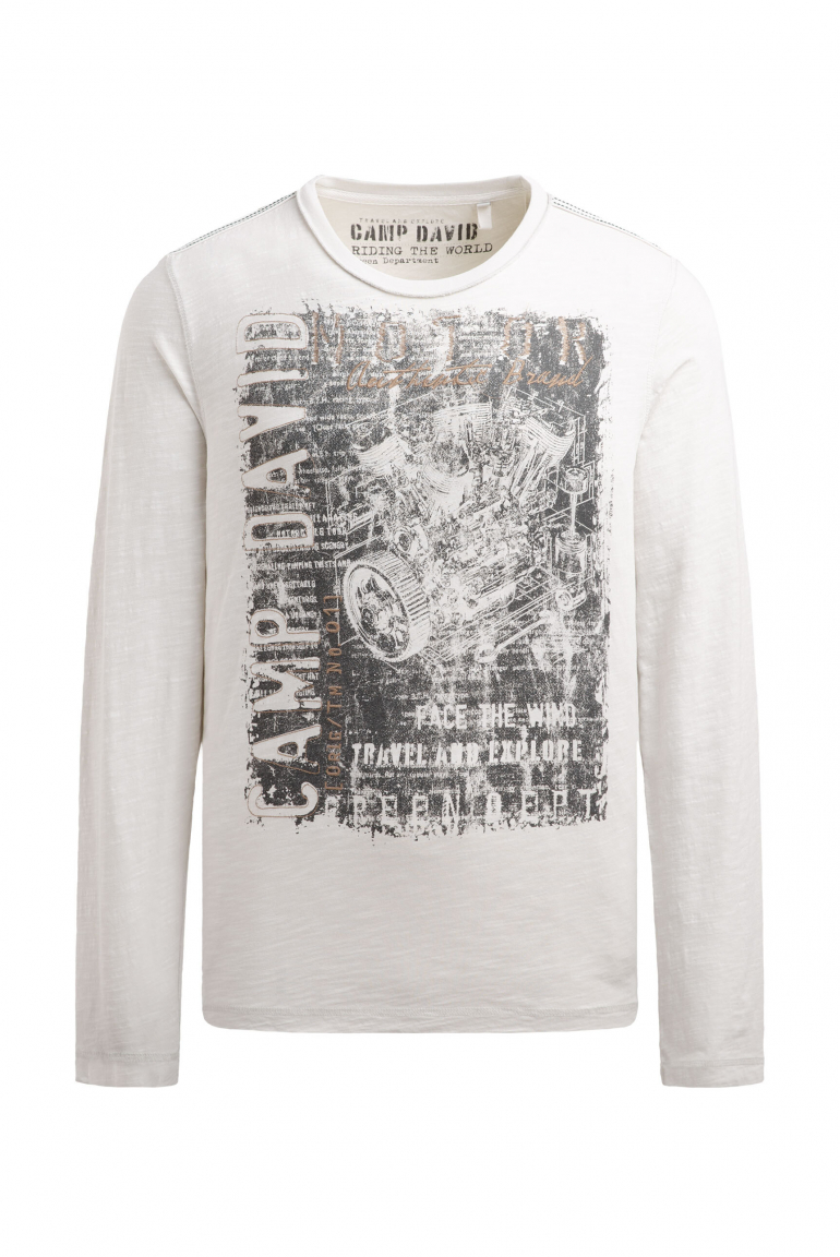Longsleeve mit Tape und Photoprint ash