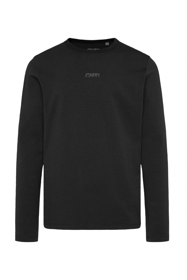 Longsleeve mit tonalem Rubber Logo black