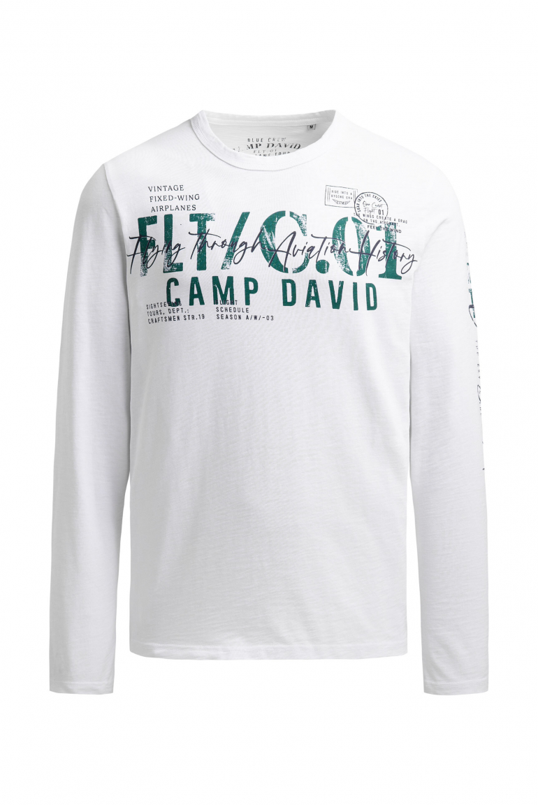 Longsleeve mit Used Prints opticwhite