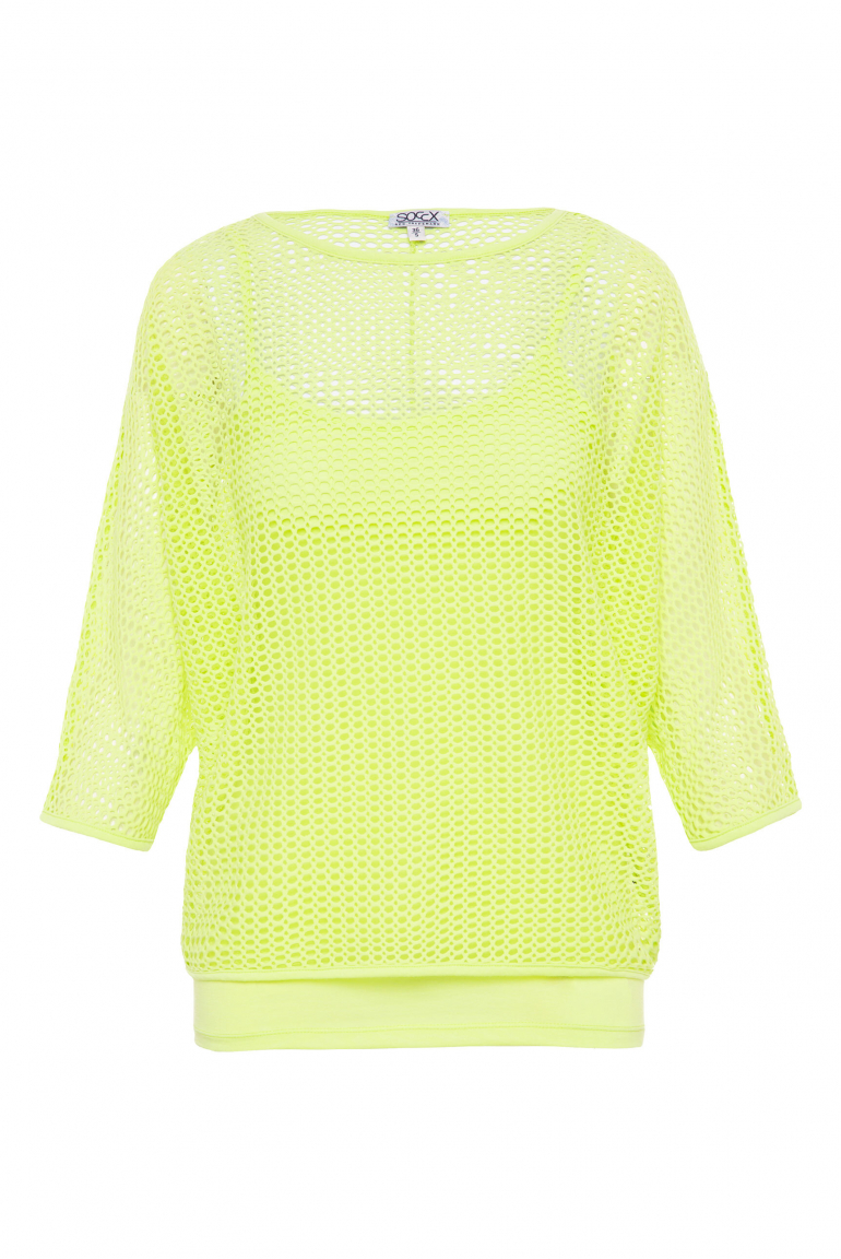 Mesh-Sweatshirt mit tonigem Top, 2-teilig summer lime
