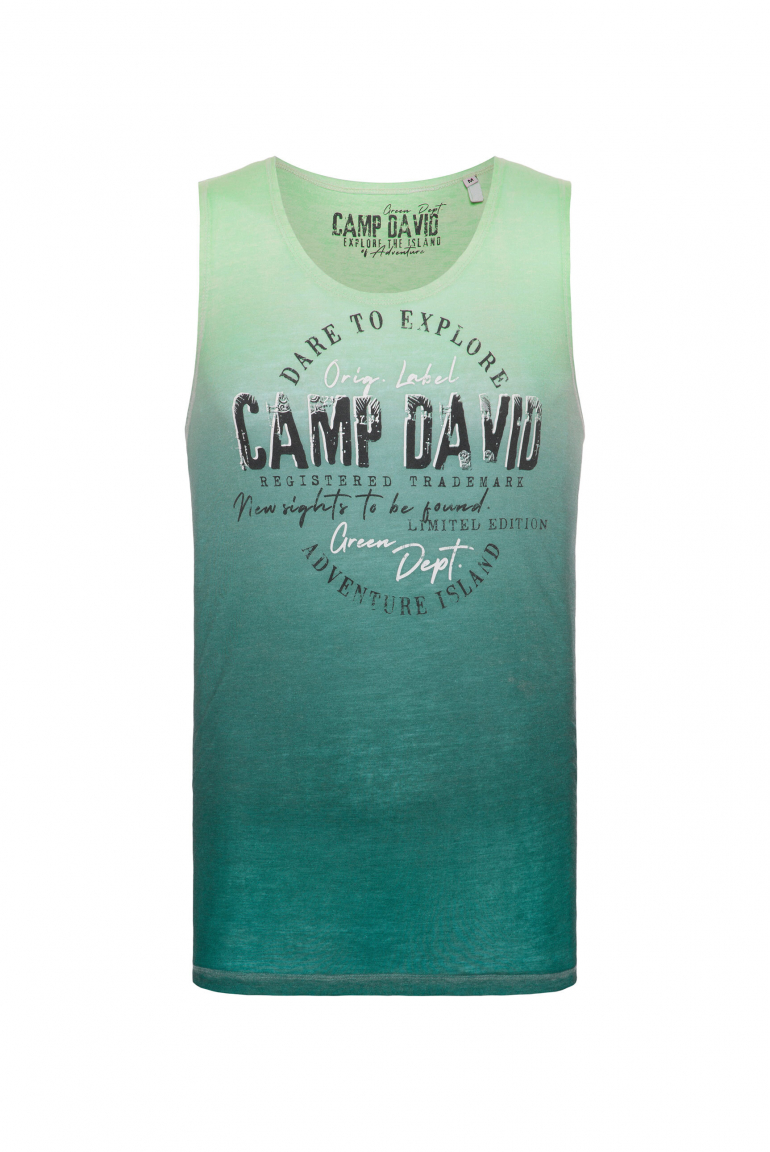 Muskelshirt Dip Dye mit Ausbrenner-Effekten green lemon/ evergreen