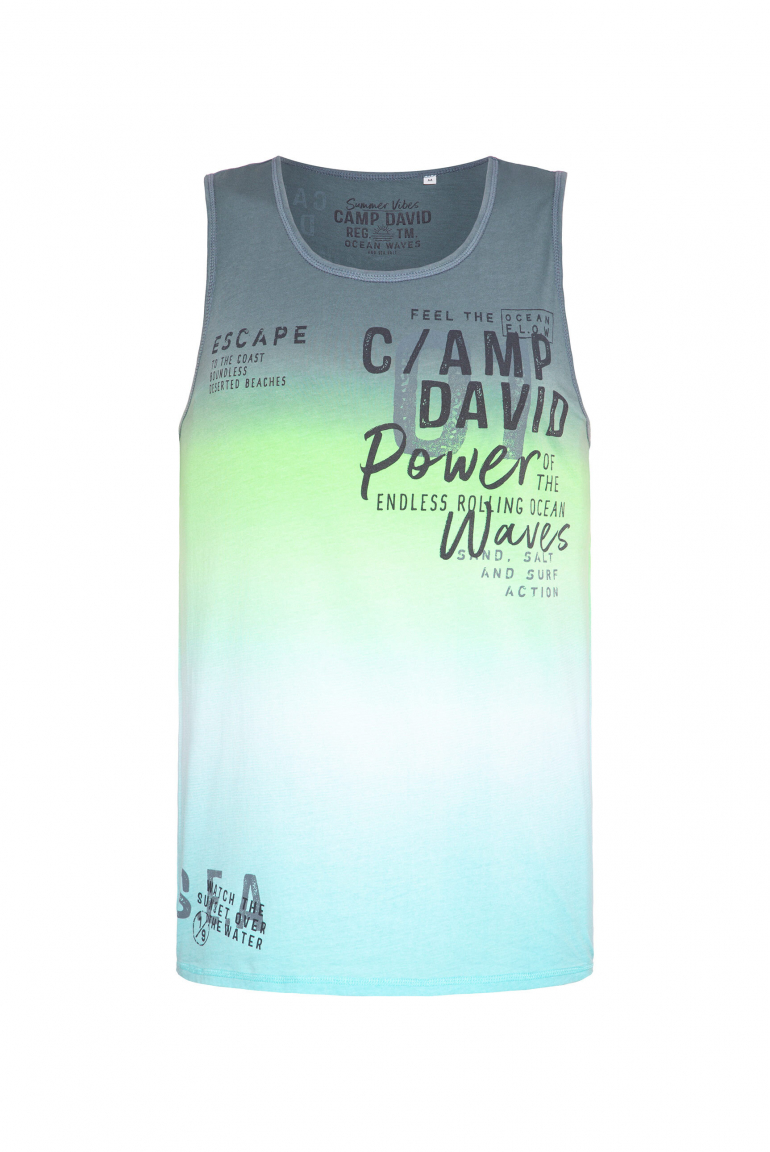 Muskelshirt  Dip Dye mit Logo Prints surf grey