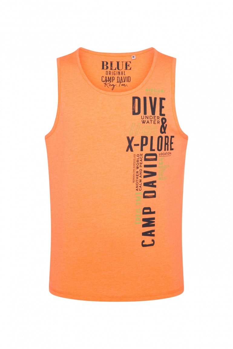 Muskelshirt mit Label Print sunrise neon