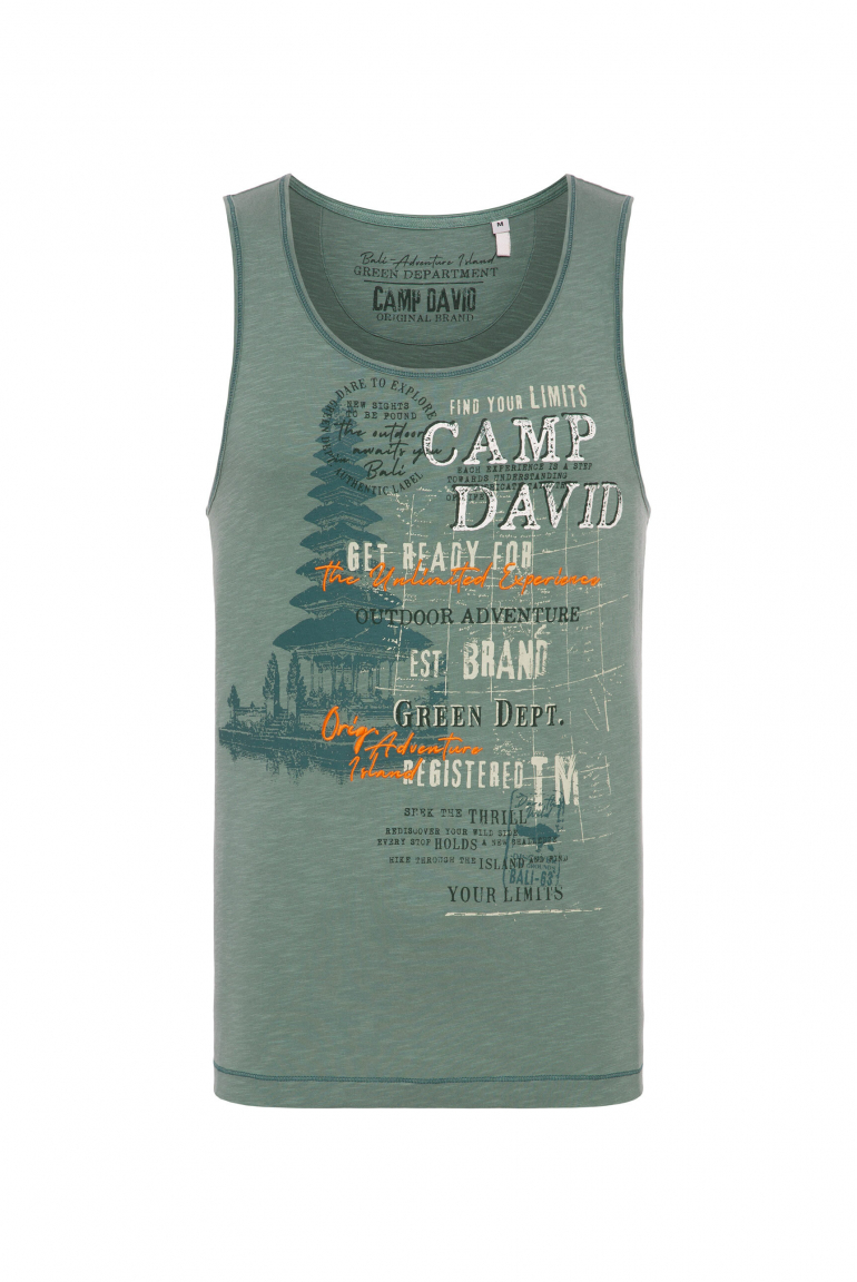 Muskelshirt mit Photoprint deep green