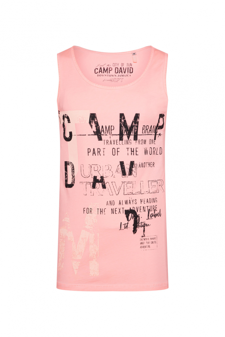 Muskelshirt mit Print im Used Look neon flame