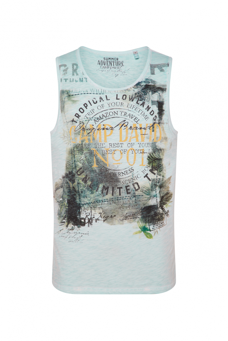 Muskelshirt Oil Dyed mit Photoprint fresh breeze