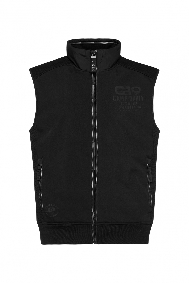 Outdoorweste im tonigen Materialmix black