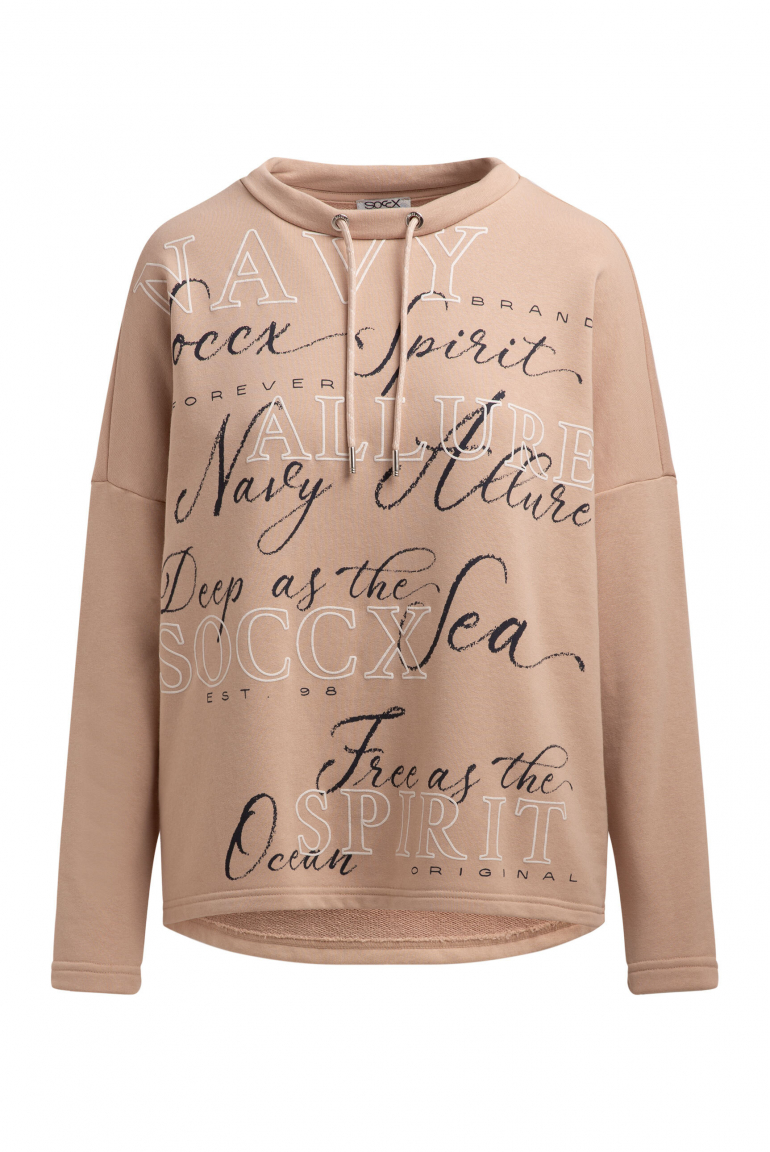 Oversized Sweatshirt mit Wording Print golden sand