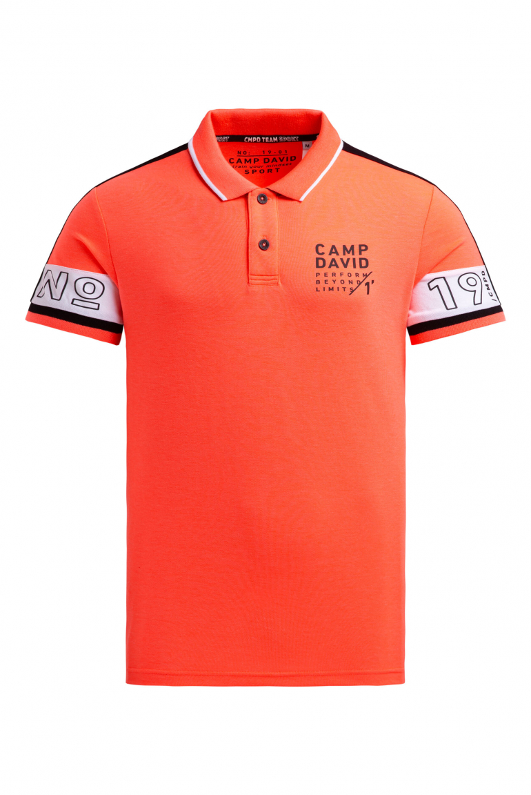 Pikee-Polo mit Colour-Blocking neon fire