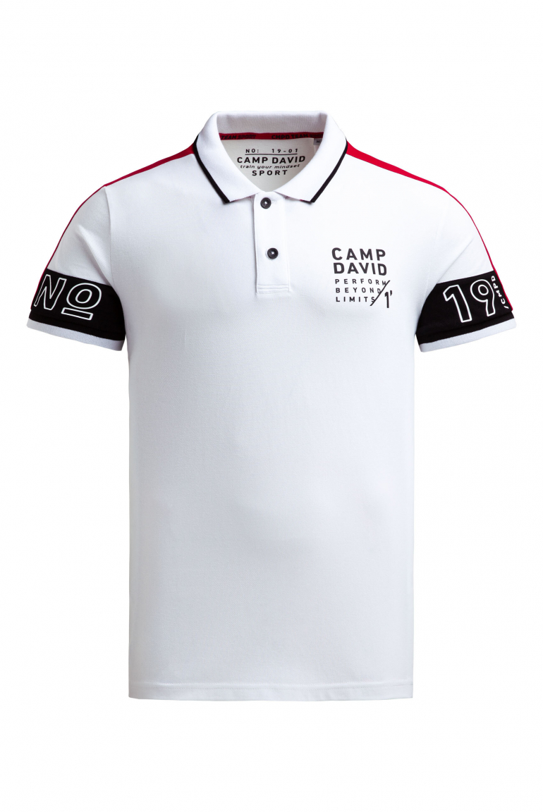 Pikee-Polo mit Colour-Blocking opticwhite