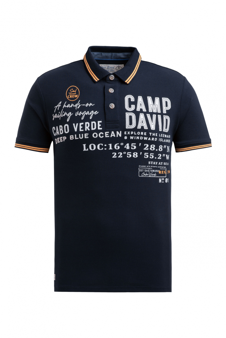 Pikee-Polo mit Label-Applikationen blue navy