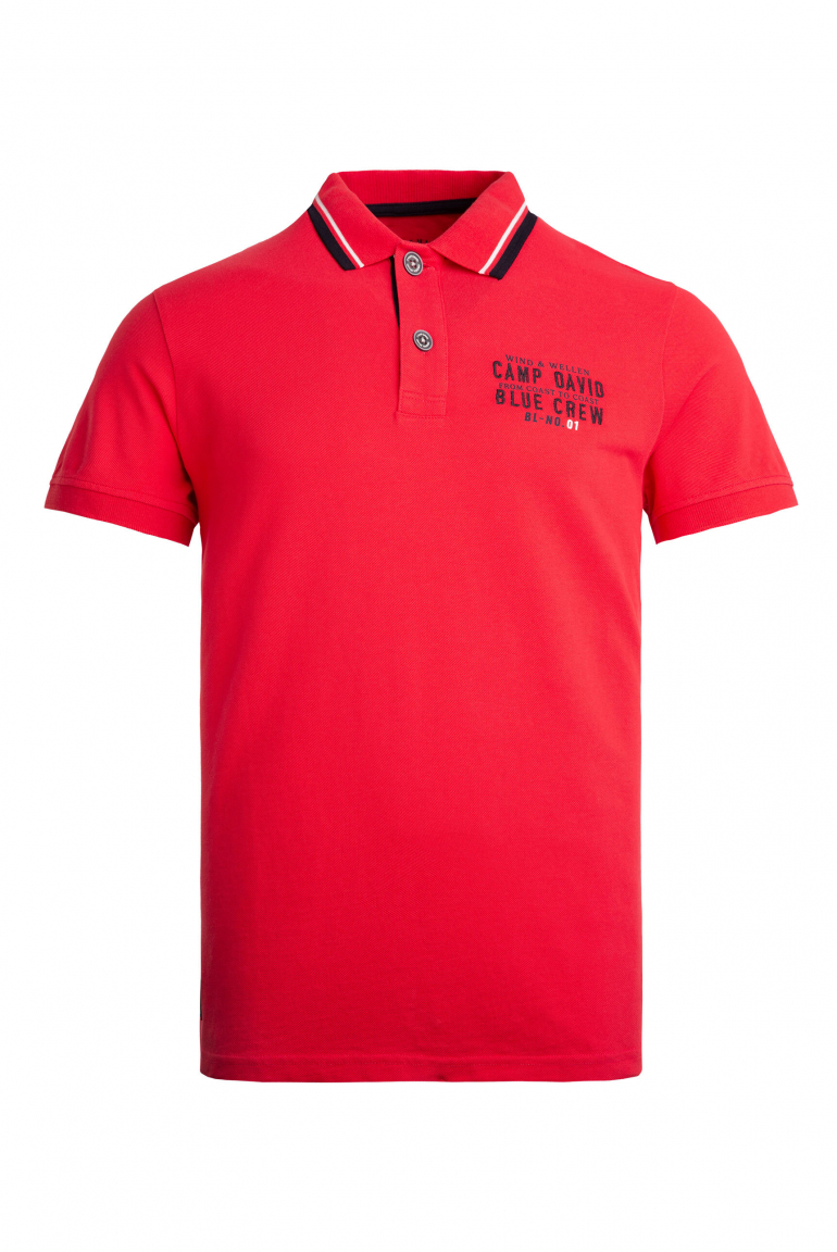 Pikee-Polo mit Logo-Stickerei summer red