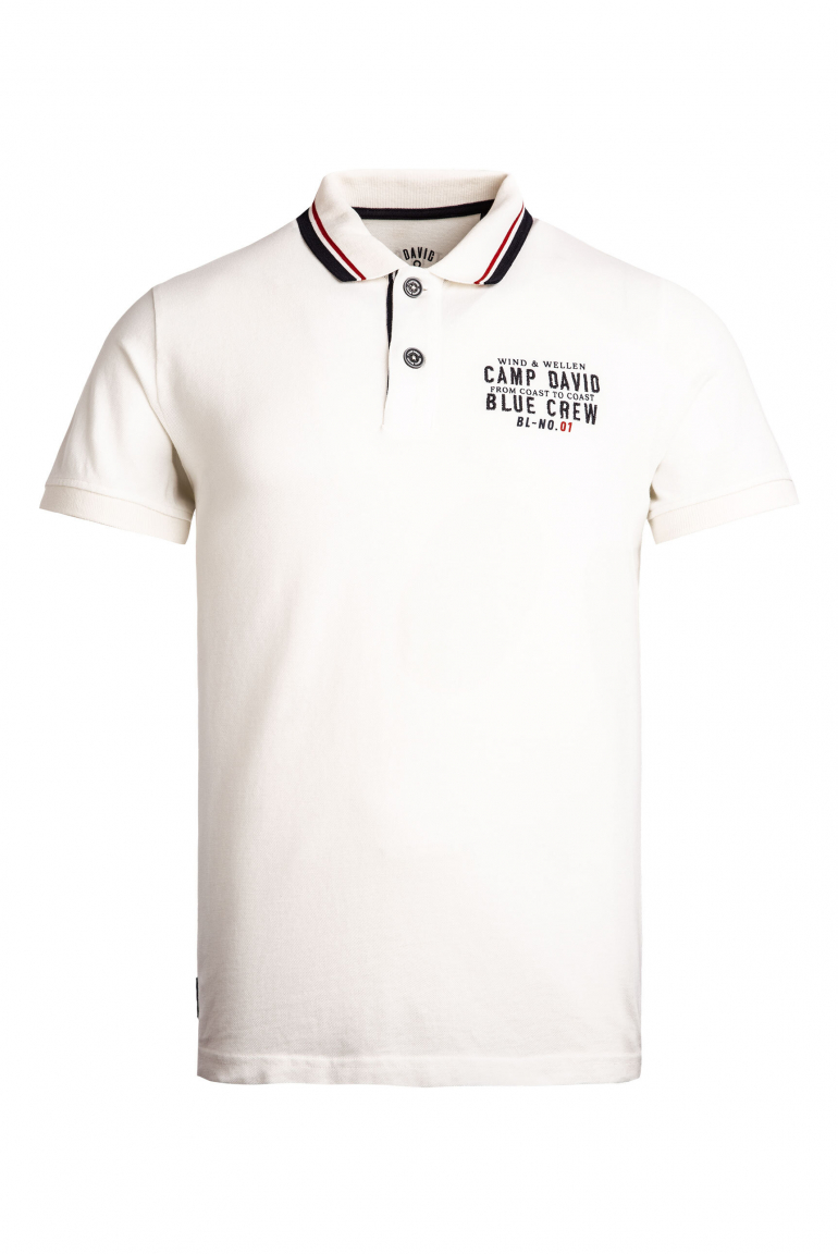Pikee-Polo mit Logo-Stickerei ivory