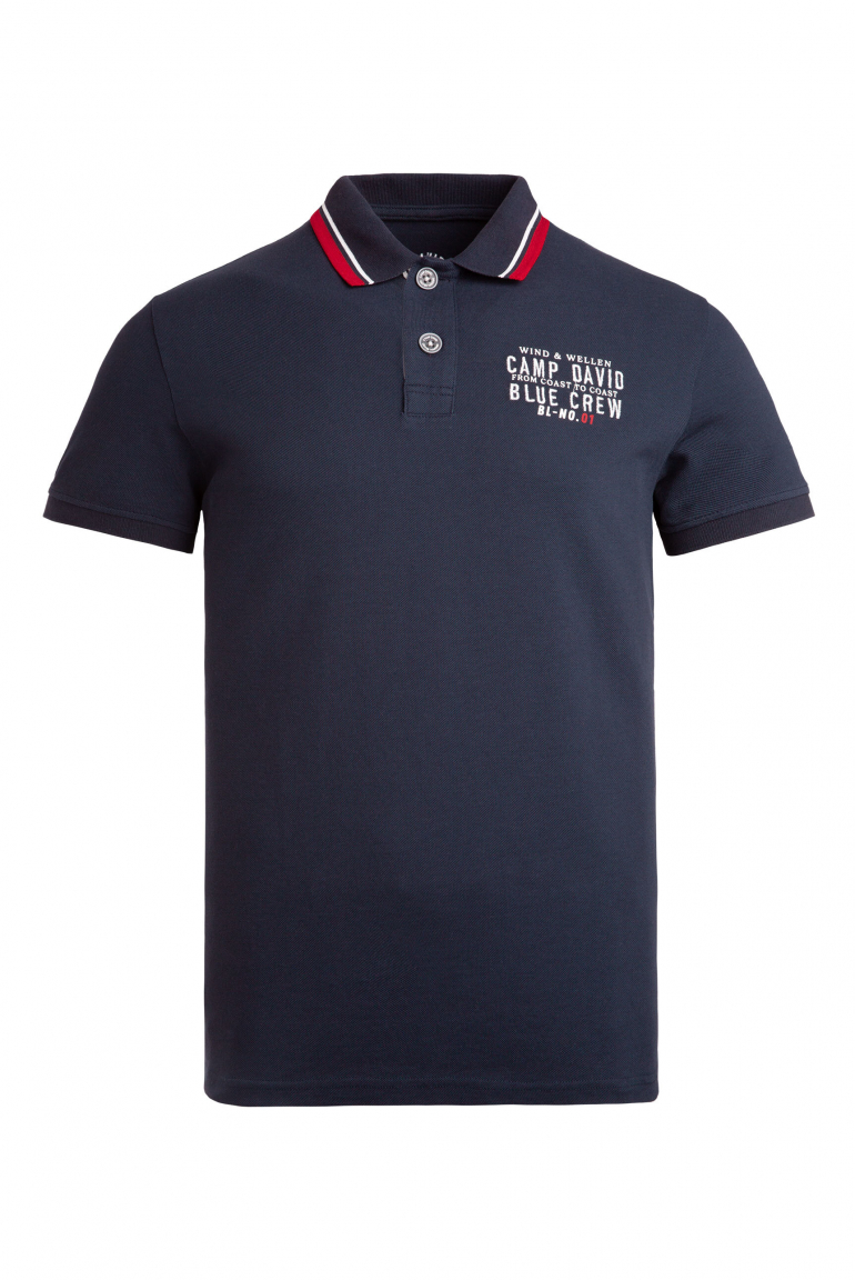 Pikee-Polo mit Logo-Stickerei blue navy