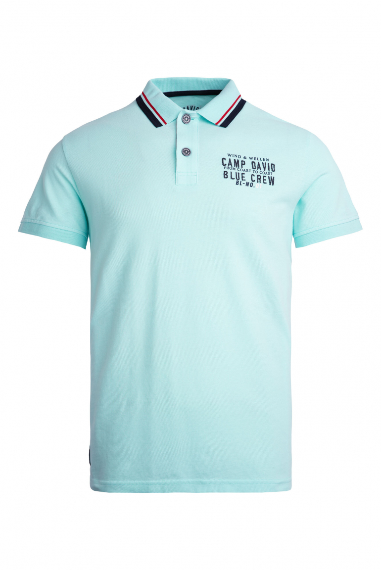 Pikee-Polo mit Logo-Stickerei new aqua