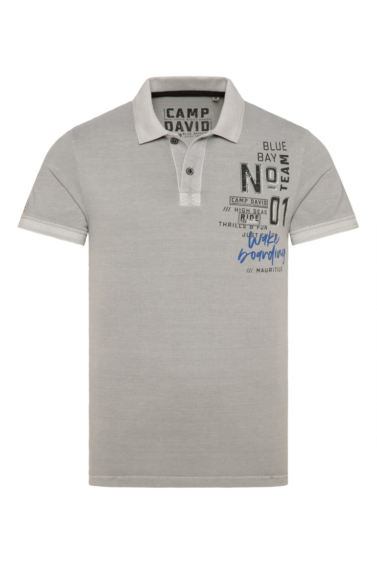 Poloshirt aus Pikee mit Label Prints shadow
