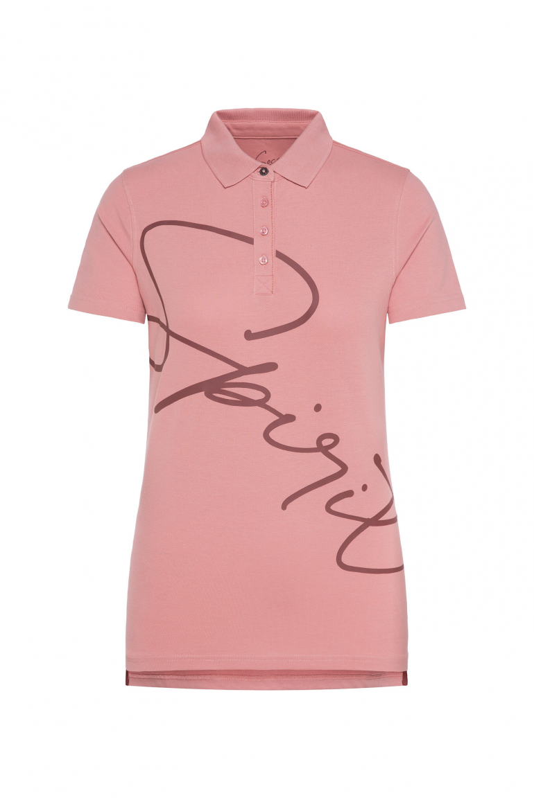 Poloshirt Kurzarm mit Label Print beachy red