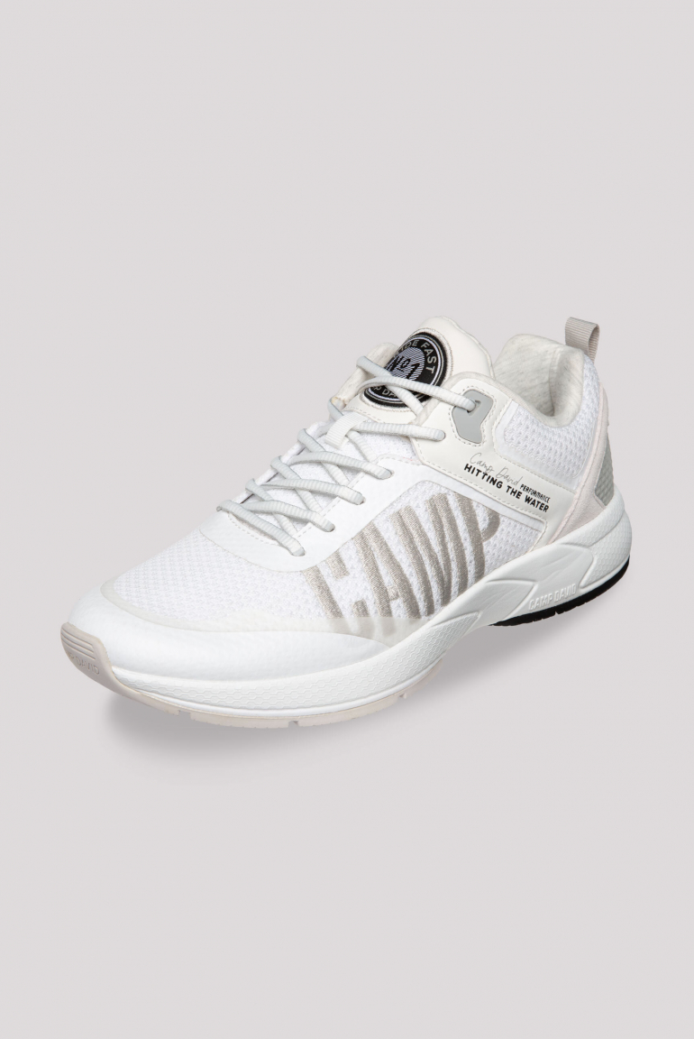 Power Sneaker mit Knit-Design und Logo-Stickerei white