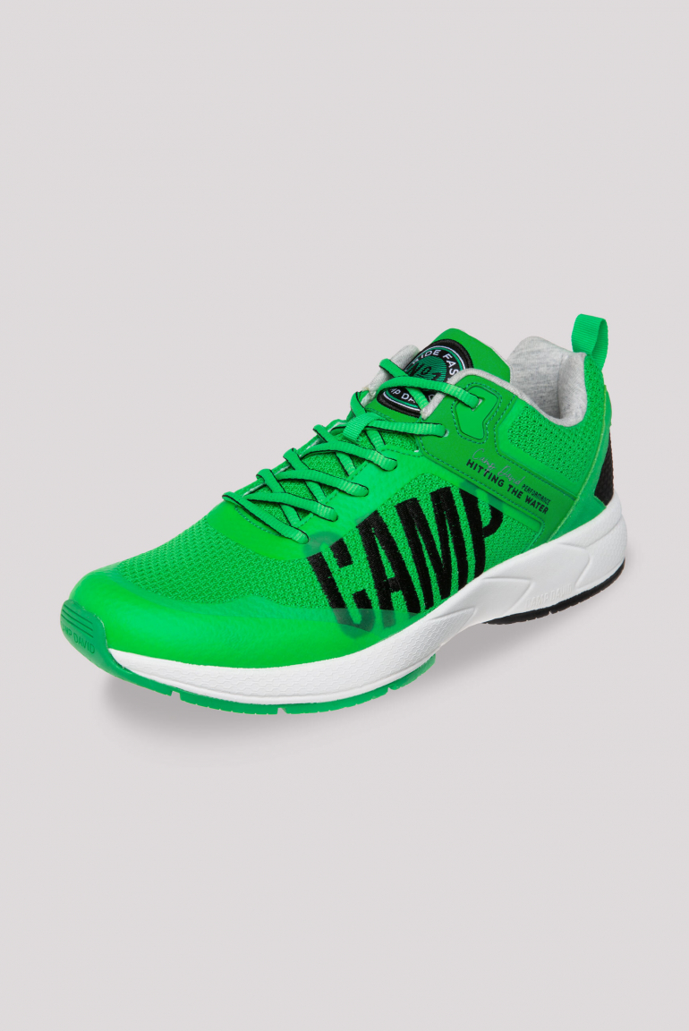 Power Sneaker mit Knit-Design und Logo-Stickerei electric green