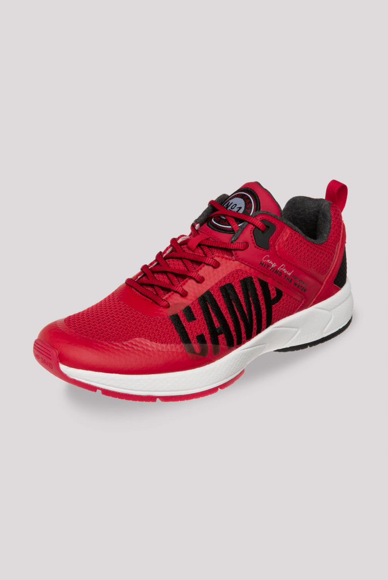 Power Sneaker mit Knit-Design und Logo-Stickerei nautical red