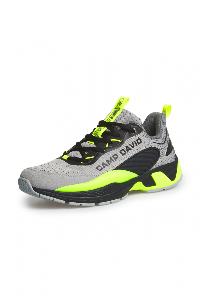 Premium Sneaker mit Jacquard-Design und Rubber Logo storm grey