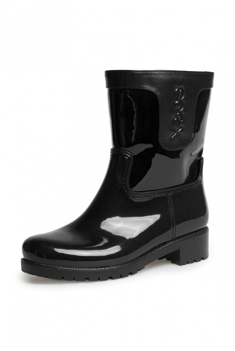 Regenstiefel mit Logo-Prägung black