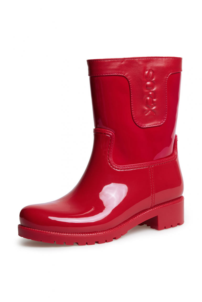Regenstiefel mit Logo-Prägung flame red
