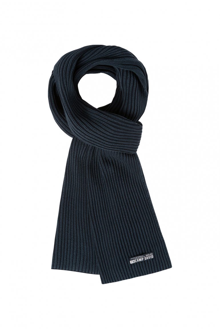 Rippstrickschal Stone Washed cool navy