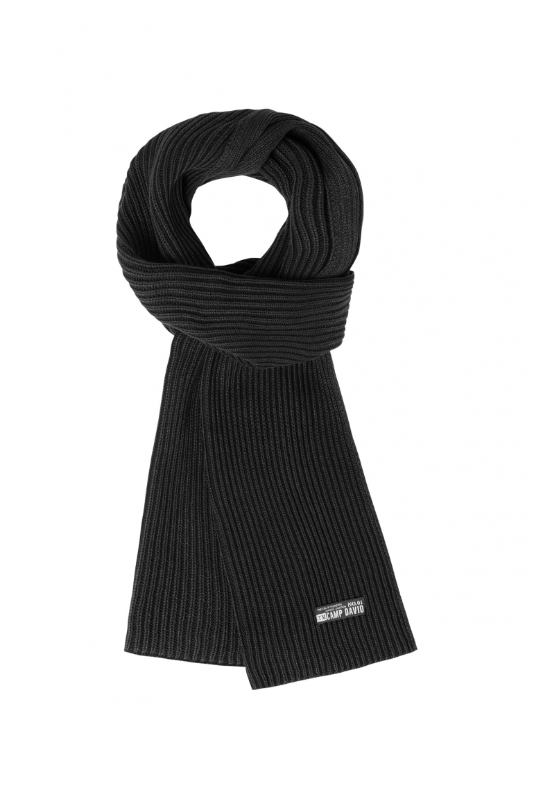 Rippstrickschal Stone Washed black