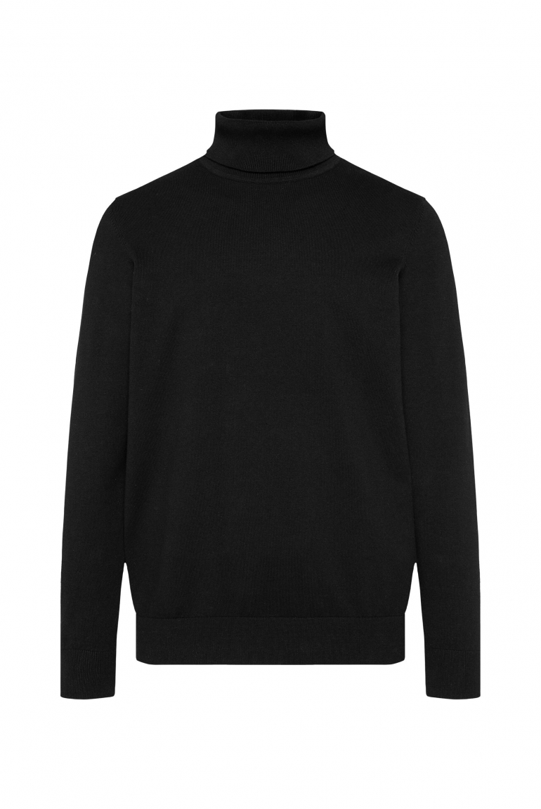 Rollkragenpullover Feinstrick black