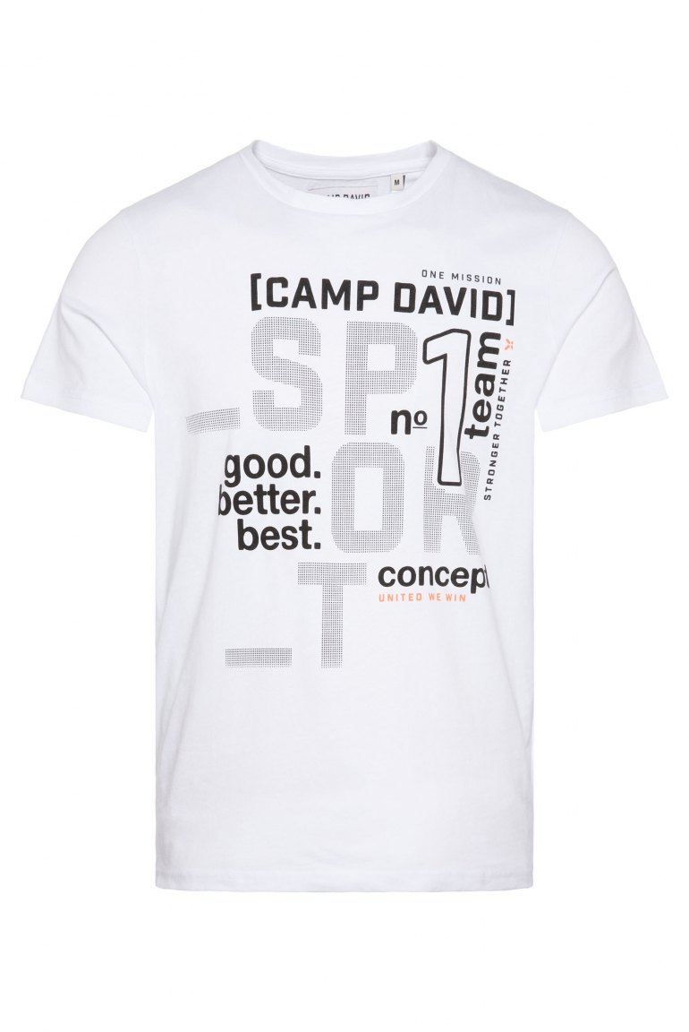 Rundhalsshirt mit Rubber Print opticwhite