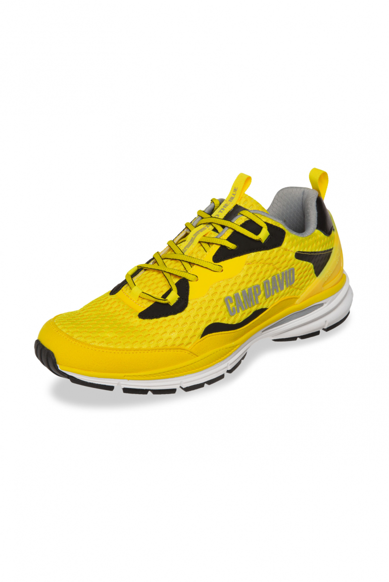 Running Sneaker mit Mesh-Struktur und Logo yellow