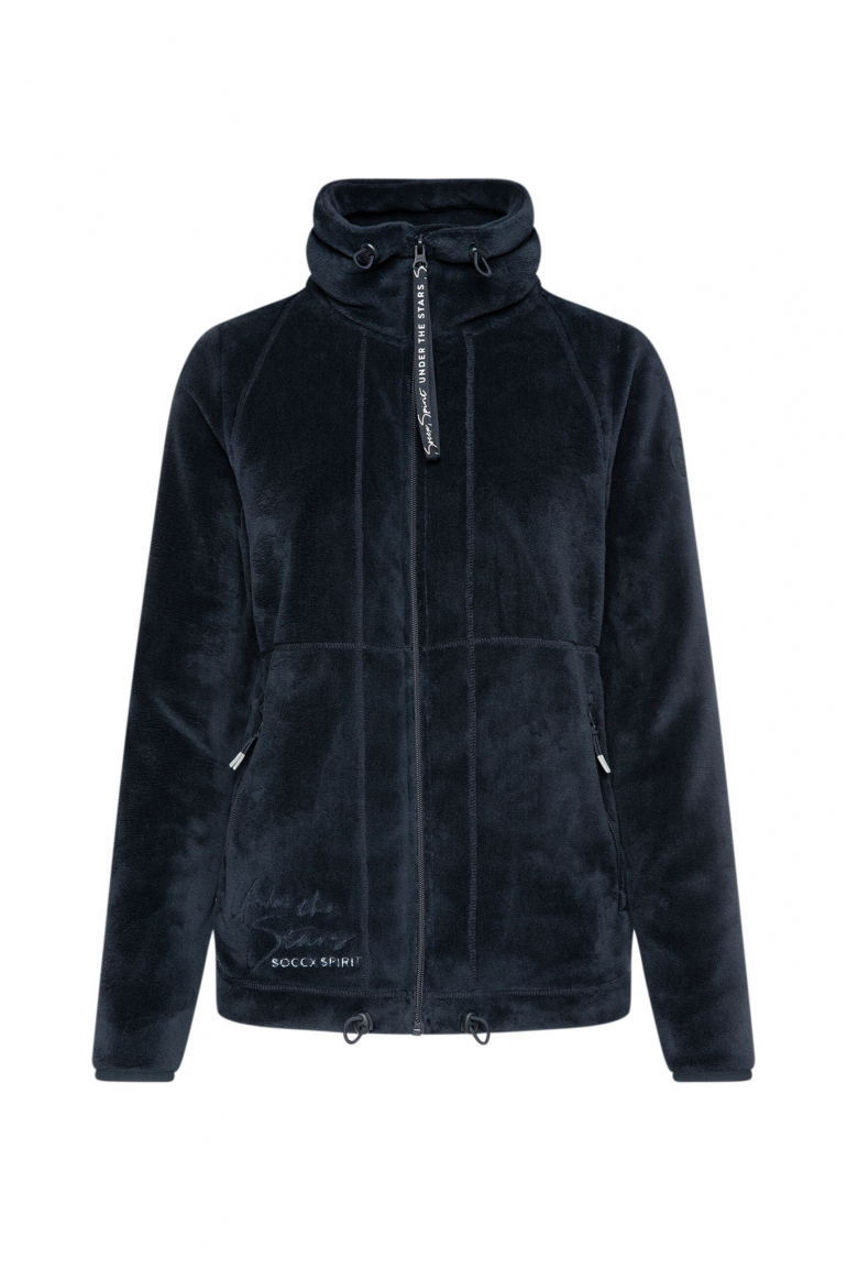 Sherpafleecejacke mit hohem Kragen blue navy