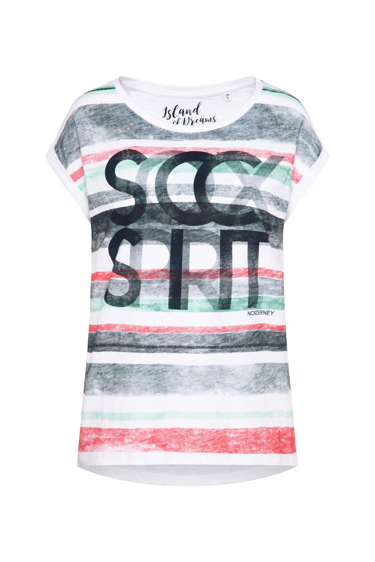 Shirt mit Logo- und Streifenprint multi color