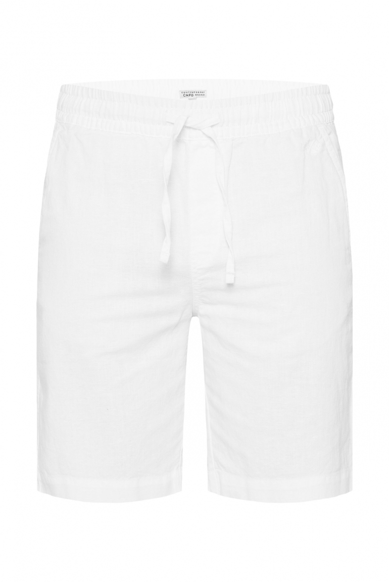 Shorts aus Leinen-Mix mit Elastikbund opticwhite