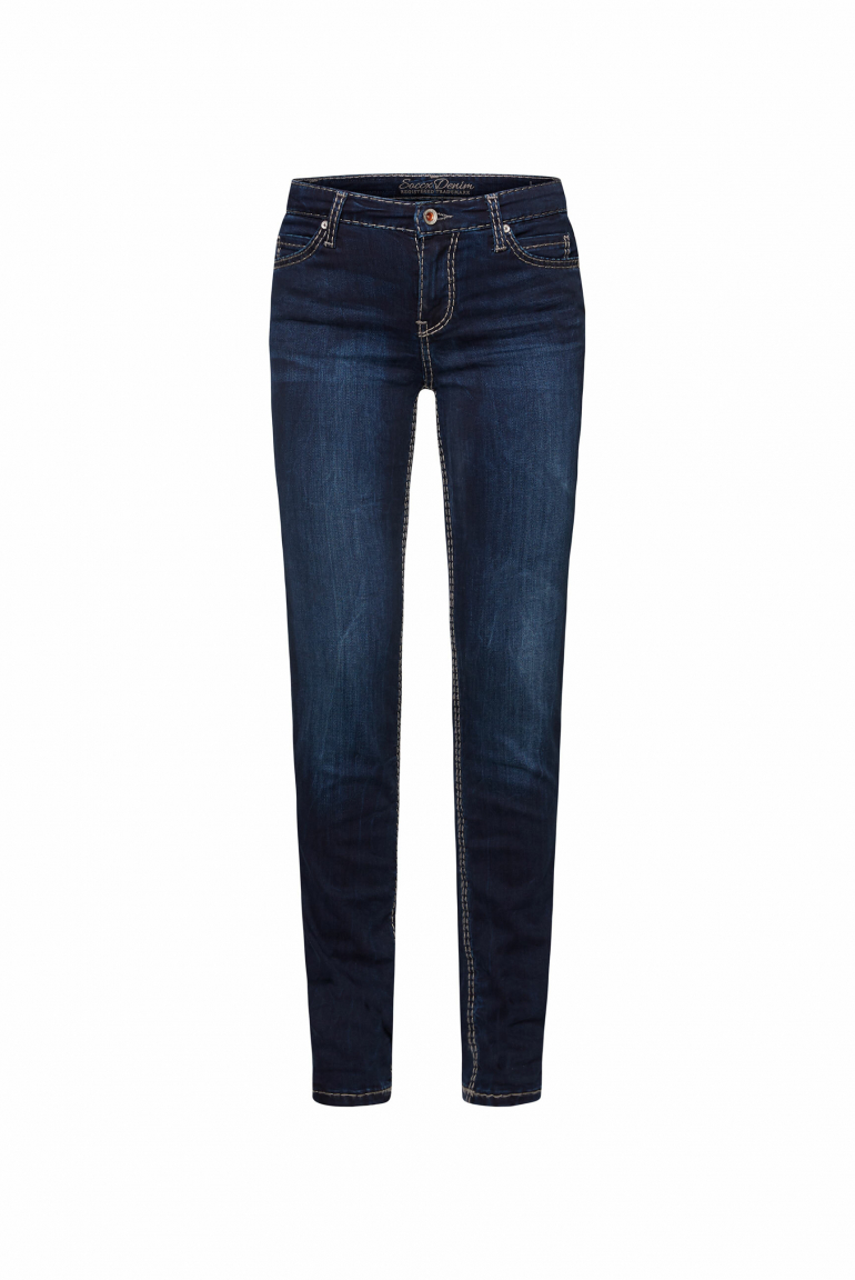 Slim Fit Jeans HE:DI mit Kontrastnähten dark blue